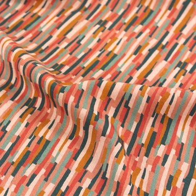 Roc Coral Viscose Poplin Fabric by Eglantine et Zoe